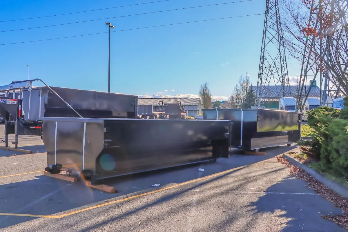 Roll-off dumpster ready for waste disposal at job site for Construction Dumpster Rental in Twin Lakes